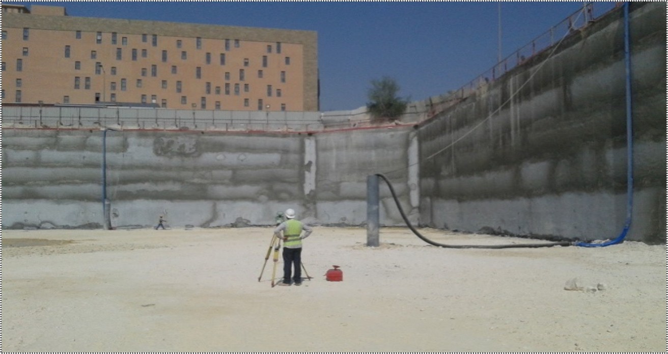 Shoring Works Qatar – Soldier pile retaining wall